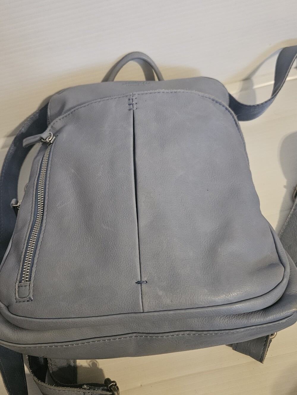 American Leather Co. Cleveland Leather Backpack – Sky Blue Slouchy Bag⁷ - Picture 9 of 16